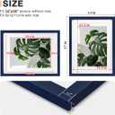 Egofine 12x16 Picture Frame Made of Solid Wood, Display Covered by Plexiglass, Display Pictures 9x12/11x14 with Mat or 12x16 Without Mat for Wall Mounting, Navy Blue
