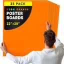 Hygloss Large Poster Board 22x28 - 25 Neon Orange Single Color Poster Boards Bulk Pack - 10 Pt. Thickness Colored Poster Board Paper for Projects, Signs, Displays - Posterboard Multipack 22" x 28"