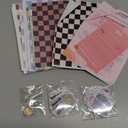 24PCS Cool Color Skin Set for E-Reader, and 4PCS Type C Charms/50PCS Scrapbook Stickers for Clear Case, 6.9"x4.8" Skin Front and Back Decal for Paper White 11th (Cool)