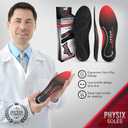 Physix Gear Orthotic Insoles for Men & Women - Arch Support Orthotics Insole, Orthopedic Insoles, Inserts for Men & Women, Foot Insoles for Plantar Fasciitis Comfort, Shoe Insert, Feet, Red/Black, L