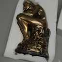 FUNSXBUG Resin The Thinker Woman Statue Figurines Thinking Girl Sculptures Collectible Figurine Home Office Decor Living Room Decoration Bronze