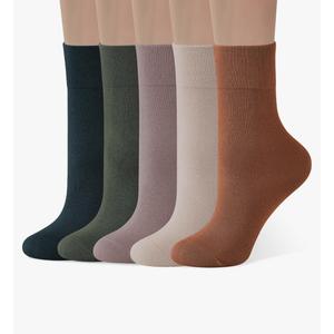 Womens Viscose Bamboo Crew Socks Casual Calf Dress Socks Soft Above Ankle Sock 4 Pcs