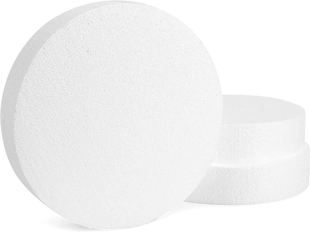 Bright Creations White Floral Foam Discs - 10 x 2 in, 3-Pack - Bright Foam Circles for DIY Crafts & Art Projects