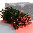 HOME LIGHTING 66ft Valentines Decorative Mini Lights, 200 LED Green Wire Christmas Fairy String Lights Plug in, 8 Lighting Modes, Waterproof for Indoor Outdoor Tree Wedding Party Decoration (Red)