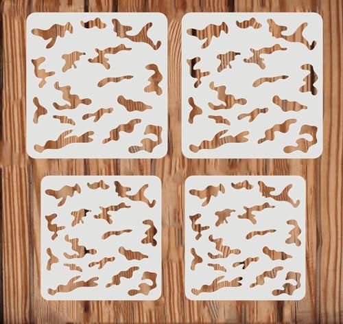 8PCS Camo Stencils Camo Stencil Kit for Spray Paint Camouflage Pattern Stencils for Painting on Wood Drawings Woodburning Canvas DIY Decor