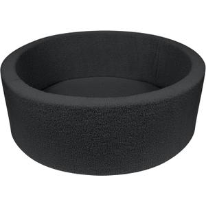 Kids Foam Ball Pits for Toddlers, Babies, Dogs, Cats, Soft Infant Baby Ball Pit Pool for Girls and Boys Gifts, (Balls NOT Included) Imitation Teddy Colours (35.4", Black)