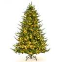  7 FT Pre-Lit Artificial Christmas Tree Hinged 1130 Branch Tips & 380 LED Lights