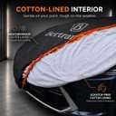 BERTRAND Heavy Duty SUV Car Cover Waterproof All Weather, S3 to 210 in | Multilayer composite, rain, snow, wind, sun protection, 8-point anchoring, cotton lining, door zipper, size chart