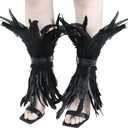 Eforcase Feather Leg Warmers Boots Cuff Cover Ankle Bracelets Ankle Cuff Ankle Wrap Feather Cuffs Socks Halloween Costume
