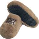 Cozy Faux Fur Slippers with Stylish Letter Embroidery Non-Slip Rubber Sole Soft Indoor Shoes for Home Brown (5-5.5 Women/4.5-5 Men)