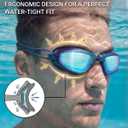 4 x Aegend Swimming Goggles with Adjustable Bungee Strap, No Leak Anti-Fog UV Protection Mirrored Swim Goggles for Adults