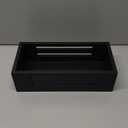Black Decor Box Bathroom Toilet Tank Basket Topper,Wooden Toilet Tank Paper Basket with Handles for Organizing,Black Bathroom Decor Box for Toilet Paper Storage