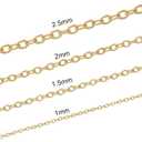 16.4 Feet Necklace Chains for Jewelry Making, Gold Plated Solid Brass Bulk for DIY Necklace Pendant Extender Link Supplies