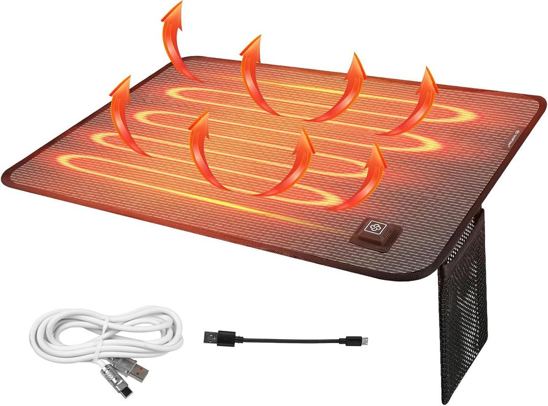 Portable Outdoor Heated Seat Cushion for Camping, Stadium Bleachers - 3-Temp Fast Heating (Power Bank Not Included)