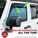 in-Channel Rain Guards Compatible with Jeep Wrangler JL 2018 2019 2020 2021 2022 2023 2024 Full Size Shatterproof Heavy-Duty Side Window Deflectors, Window Visor -Black, 4 PCS