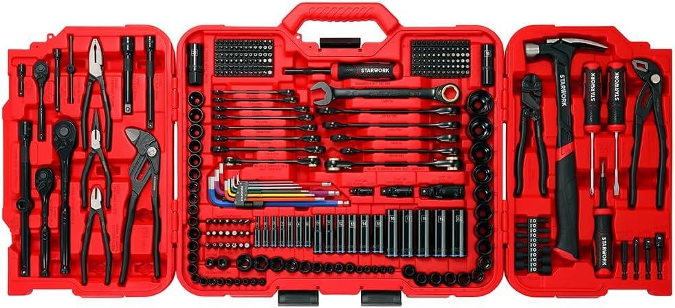 STARWORK TRUE MECHANIC 306-Piece Mechanics Tool Set and Socket Set, Comprehensive Tool Kit, Automotive Repair Tool Set, Pliers Wrench, Professional