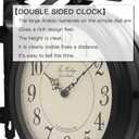BESTIME 66276B Double Sided Metal Wall Clock with Black Frame.Dial: 10-Inch,Quiet,Easy Read,Retro Station,Antique Hanging Clocks for Garden,Home Decor,Indoor,Outdoor,Living Room., Medium