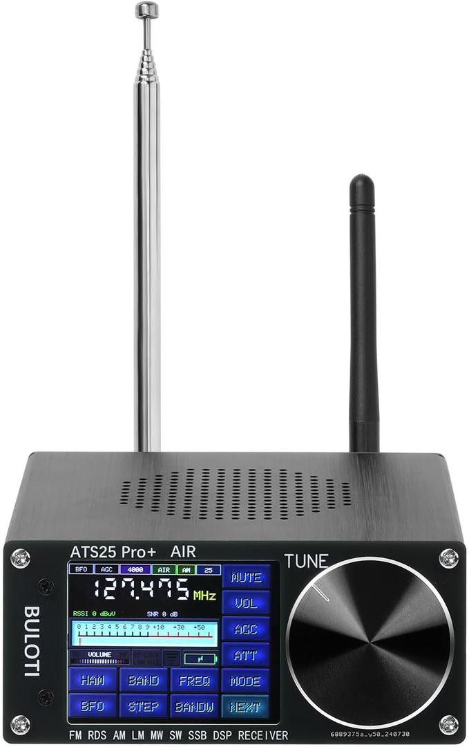 ATS25pro+ Portable Radio AM FM, Touch Screen Shortwave Radio Receiver, Small VHF Radio FM SW SSB MW LW AIR SDR Aviation Band for Home, Indoor, Outdoor, Travel, Camping, Climbing