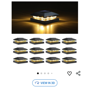 VOLISUN 4x4 Solar Post Cap Light 12pack,Solar Fence - Post Lights Outdoor Waterproof for Wooden/Vinyl Post,Black Deck Post Cap Light Solar Powered with Warm White for Garden/Patio/Porch