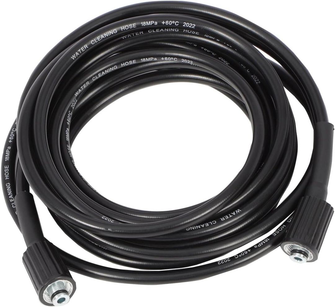 25FT Steel Wire Braided Kink Resistant Pressure Washer Hose, 1/4 Inch with M22 14MM Swivel, 3200 PSI Max, Black, 1.05 kg, 1 Pack