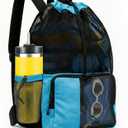 Mesh Swim Bag Drawstring Backpack 20L, Swim bags for Swimmers Equipment & Summer Essentials Mens and Women, Beach Backpack for Swimming Gear, Pool, Gym, and Workout, Dive Snorkel Bags