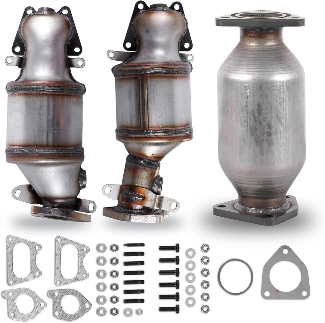 Manifold Catalytic Converter LH 16450 + RH 16451 + Rear 16351 Compatible for Acura MDX Honda Accord Pilot Odyssey 2003-2009 Direct Replacement