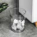 Anyoifax Small Trash Can Plastic Wastebasket 1.5 Gallon Round Garbage Container Bin with Handles for Bathroom, Bedroom, Kitchen, College Dorm, Office, Craft Room - Clear