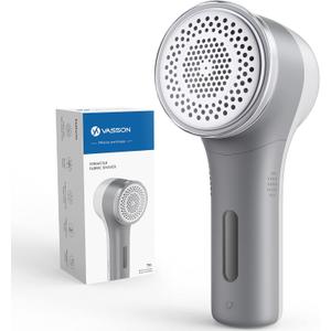 VASSON Fabric Shaver, Sweater Shavers to Remove Pilling, HighPerf Defuzzer, Rechargeable Electric Lint Shaver for Fuzz and Lint Balls from Clothing, Upholstery (Greyish White)