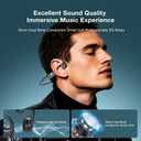 Bone Conduction Headphones, Open Ear Headphones Wireless Bluetooth with Mic, Superior Sound Running Headphones 10H Playtime, Comfortable Fit Waterproof for Music, Workouts, Travel