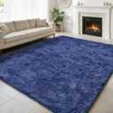8x10 Fluffy Area Rugs for Living Room,Shag Area Rug for Bedroom,Blue Soft Fuzzy Rug Non-Shedding Indoor Plush Carpet for Kids Bedroom Nursery Home Decor