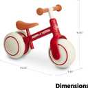 Radio Flyer Steady Start Balance Bike, Red, for Kids Ages 1-3, Pedal Free for Quick Learning, Wide Front and Dual Rear Tires, Tool-Free Adjustable Seat, Quiet Ride Wheels, Kid & Toddler Balance Bikes