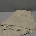 Joydeco Chunky Cable Knit Throw Blanket, Lightweight 100% Organic Cotton Soft Cozy Throw Twin Blanket for Couch Bed and Sofa, Rustic Breathable Farmhouse Blanket Gift for Women Men(Beige, 51"x63")