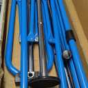 Folding Gymnastics Bar for Kids, Adjustable Height Junior Training Kip Bar, Home Expandable Horizontal Gymnastic Monkey Bars Equipment, Upgrade with Foam Bar Pad and 2 Gymnastics Wrist Grips for Free (blue)