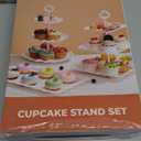 Kootek Dessert Cupcake Stand, 10pcs Dessert Table Display Set, 3 Tiered Cup Cake Holder Tower Stand Riser& Cookie Serving Trays for Wedding, Tea Party, Birthday, Baby Shower (Bright White)