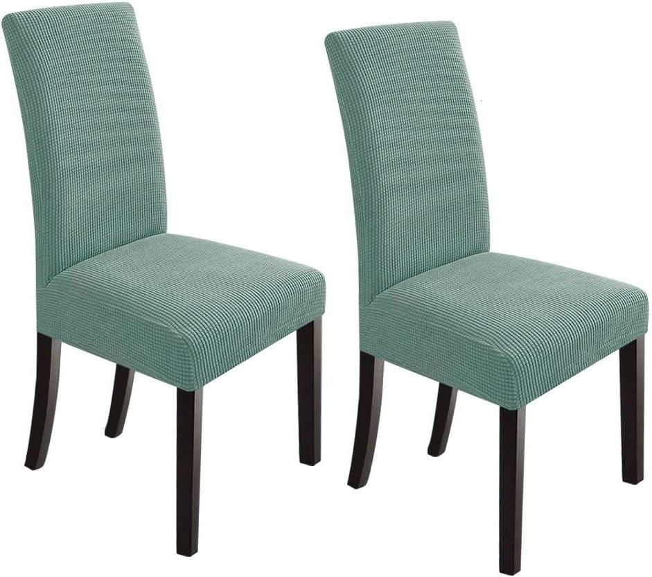 NORTHERN BROTHERS Chair Covers, Dining Chair Slipcovers Set of 2, Stretch Chair Protector for Dining Room, Restaurant, Kitchen, Party, Dark Cyan
