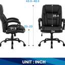 BestMassage Big and Tall Office Chair 500lbs Cheap Desk High Back PU Executive Ergonomic Computer Chair with Lumbar Support Headrest Swivel for Women Men Adults,Black