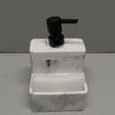 zccz Soap Dispenser with Sponge Holder, Marble Look Liquid Hand and Dish Soap Dispenser Pump Bottle and Sponge Holder 2 in 1 for Kitchen Sink Bathroom Counter Storage and Organization