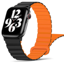 Tasikar Compatible with Apple Watch Band 42mm (Series 10) 41mm 40mm 38mm Silicone Magnetic Loop Bands [Double Sided Wearable] Designed for Apple Watch Series 10 9 8 7 SE 6 5 4 3 2 1, Black Orange