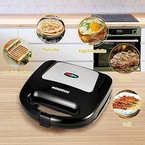 MONXOOK Waffle Maker Belgian, Electric Waffle Maker with Indicator Lights, 2 Slices Square Non-Stick Waffle Irons, Automatic Temperature, Compact Design, Easy to Clean, 750W, Black