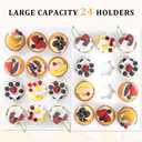 24 Count Cupcake Box, 8 Pack Cupcake Containers with Windows and Inserts, Disposable Cupcake Carriers for Muffins, Treats, Pastries, Mother's Day 19 x 14 x 3.9 Inches (White, 24Count /8Pcs)