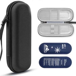 Insulin Pen Cooler Travel case,2 ice Packs for Cooler with Diabetic Medication,Provides Refrigeration Effect for Insulin Pen,Easy to Carry,Suitable for Diabetics' Daily Life and Travel (Black)