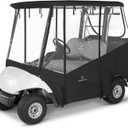 Golf Cart Rain Cover 2 Passenger for Yamaha G29 Drive,Golf Cart Enclosures 2 Seater 4 Sided Roll Up Clear Windows G29 Enclosure,Durable Zippers Open Side Mirrors Driving Enclosure(Black)