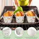Hushee 50 Sets Wildflower Paper Loaf Pans with Bags & Ties, 6.3x2.2x2.2" Disposable Mini Bread Baking Molds, Colorful Floral Spring Cake Liners for Mother's Day Easter Garden Party Gifts
