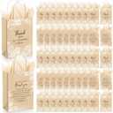 Fuutreo 100 Set Wedding Gift Bags with Tissue Paper Wedding Welcome Favor Paper Bags for Guests with Handles Thank You Bridal Shower Hotel 21 * 8 * 15cm(Vintage Lace)