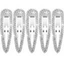 5Pcs Rhinestone Water Drop Crystal Hair Clips, Glitter Shining Metal Hair Barrettes, Hairpins Headwear Hair Accessories for Girls & Women