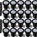 2700K-6500K Dimmable Landscape Well Lights, Low Voltage Outdoor In-Ground Lighting IP67 Waterproof with Memory Function, 12-24V Landscape Lighting for Garden Pathway Yard (20 Pack)
