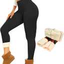 Thermal Thick Fleece Lined Leggings -High Waisted Warm Winter Yoga Pants for Women Running Workout Leggings, L