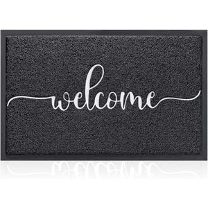 AAZZKANG Large Welcome Mat 36"x24" Non Slip Durable Outdoor Door Mats Quickly Trap Dirt Easy to Clean Indoor Doormat for Front Door,Entrance,High Traffic Areas Black