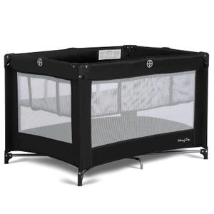 Dream On Me Zazzy Portable Playard with Bassinet in Black, Lightweight Packable and Easy Setup Baby Playard with Mattress and Travel Bag