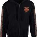 Harley-Davidson Men's Eagle Piston Long Sleeve Full-Zip Hoodie, Black 30299950 (XLarge)